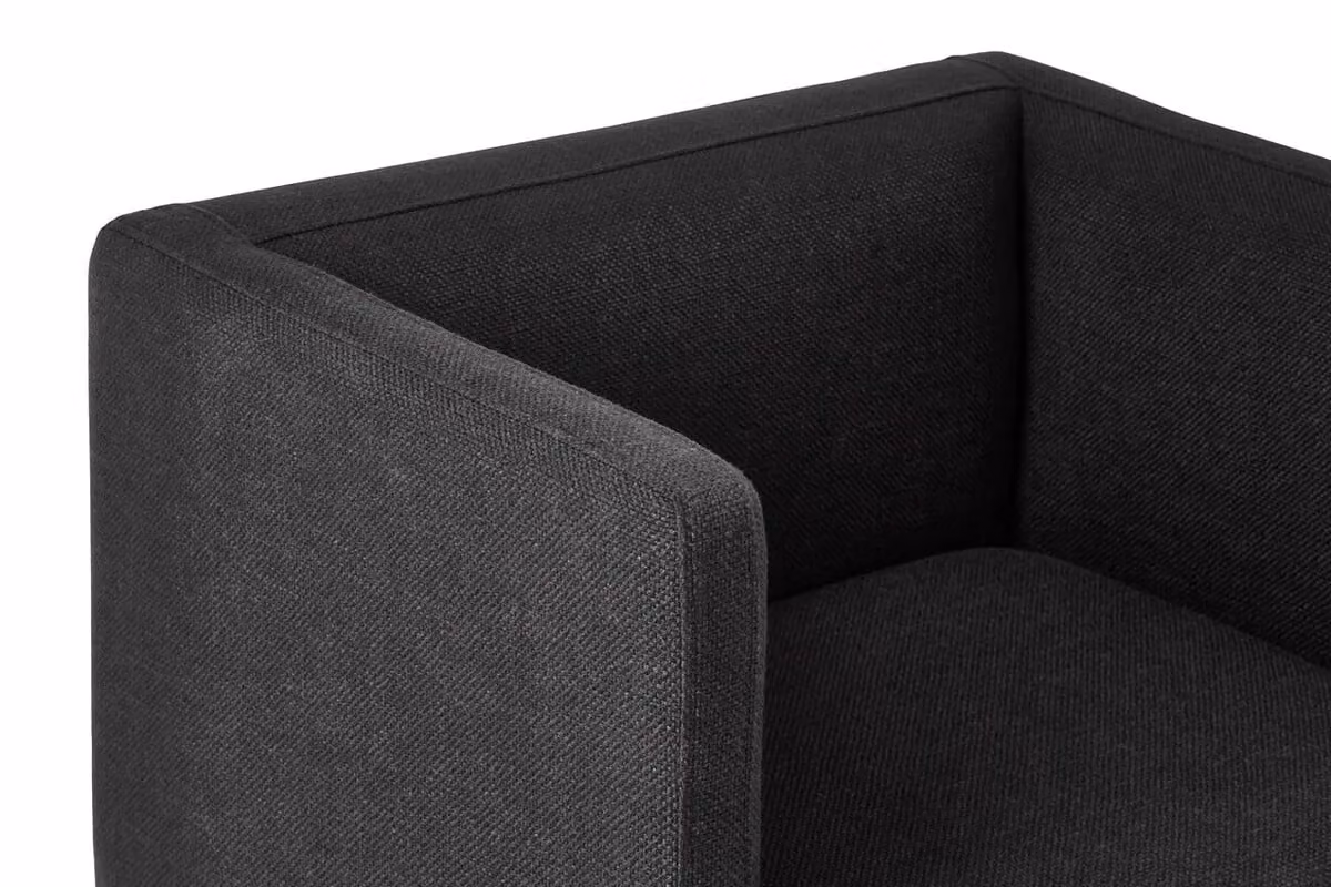 Orsina Black Fabric Armchair with Silver Metal Legs and Wood Frame – 4