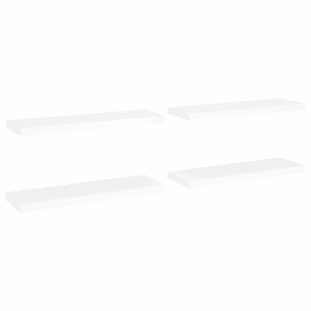 Berkfield Home Floating Wall Shelves, 4 Piece Set in White MDF, W: 80 cm, D: 23.5 cm, H: 4 cm – 2