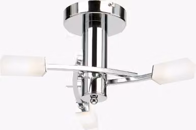 Perch & Parrow Addie Chrome Ceiling Light with Transparent Glass and Dimmable LED
