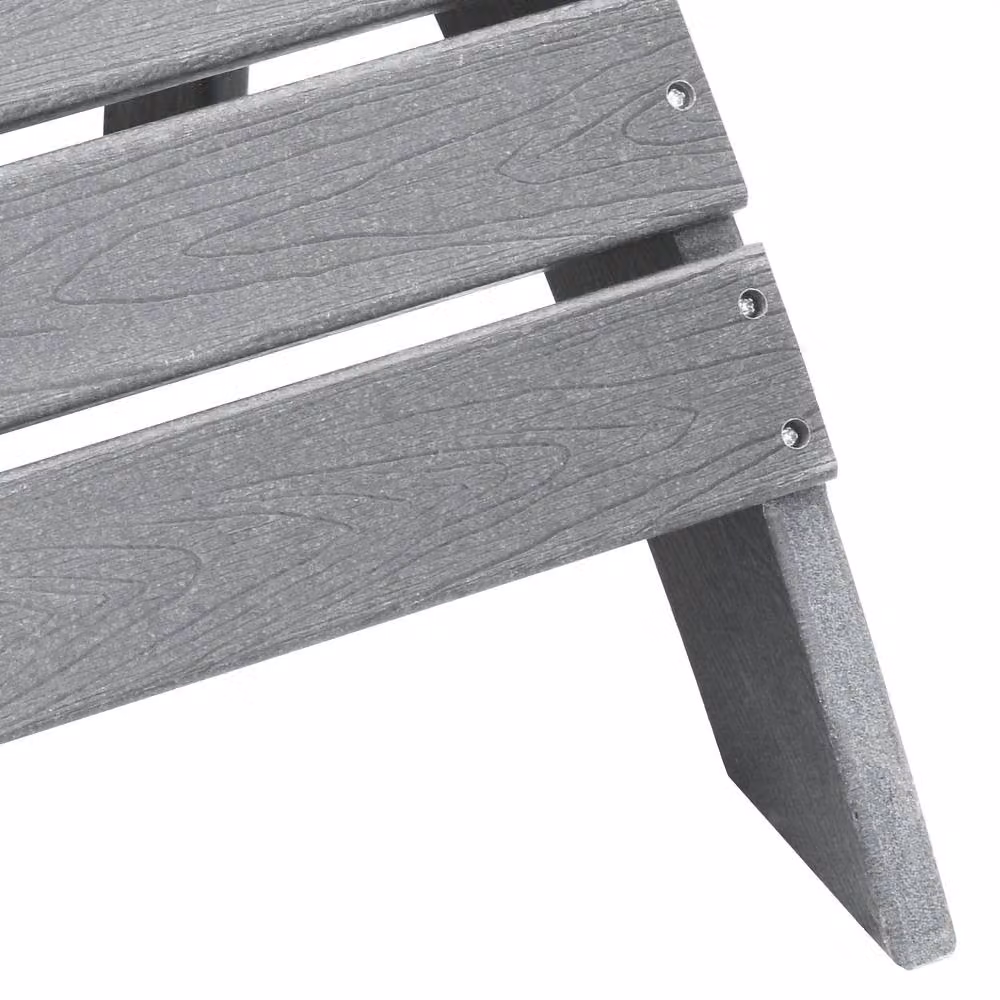 Berkfield Home Adirondack Lounge Chair with Footrest in Light Grey HDPE – 4