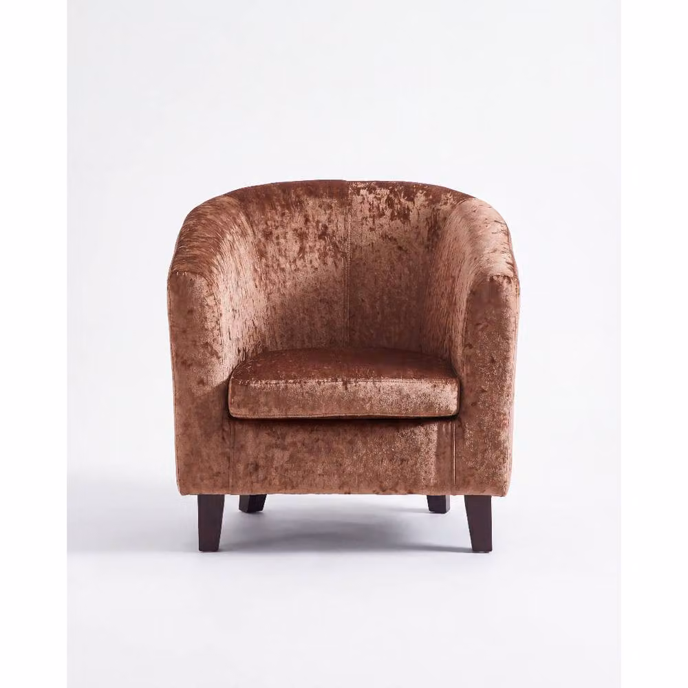 Comfy Living Ltd Crush Velvet Tub Chair in Brown – 2