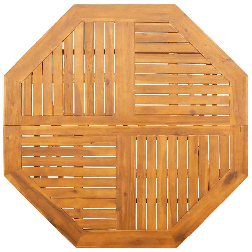 Berkfield Home 5 Piece Folding Garden Dining Set in Brown Solid Acacia Wood – 3