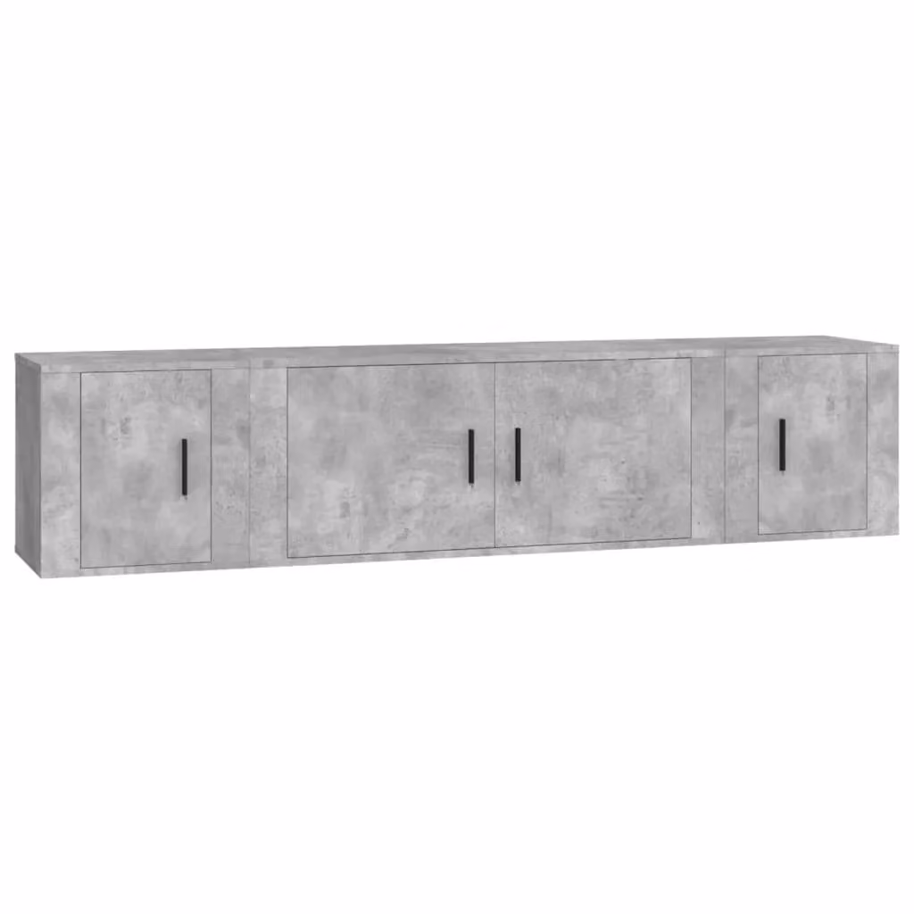 Berkfield Home Modern 3 Piece Wall Mounted TV Cabinet Set in Concrete Grey Matt Engineered Wood – 2