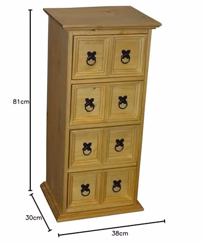Mercers Furniture Corona Solid Wood Pine CD Storage Tower in Brown, H 81 cm x W 38 cm x D 30 cm – 3