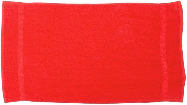 Towel City Luxury Red Cotton Bath Towel with Border and Hanging Loop