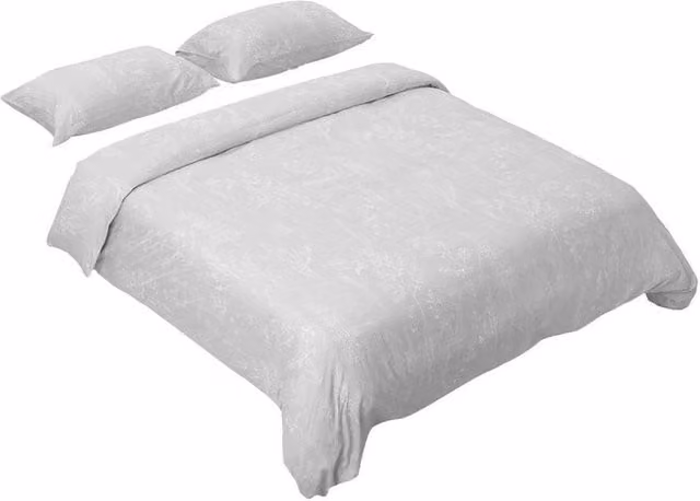 SPETLEK Luxury 3-Piece Double Duvet Cover and Pillowcase Set, Grey, W/D/H: 140 x 200 cm