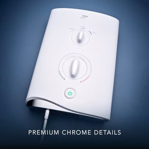 Mira Sport Multi-Fit Single Outlet Electric Shower 9kW in White and Chrome – 4