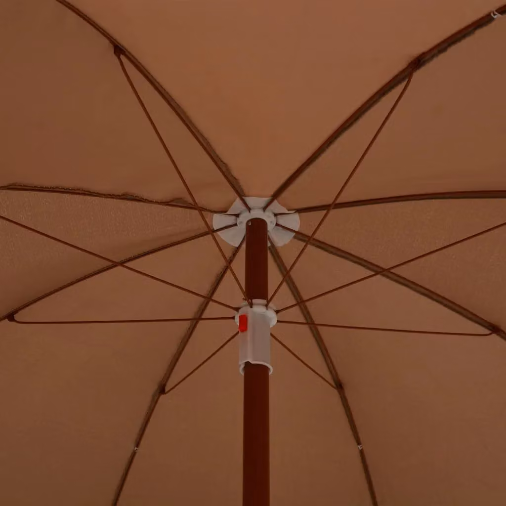 Berkfield Home Parasol with Steel Pole, Beige, Diameter: 180 cm – 2