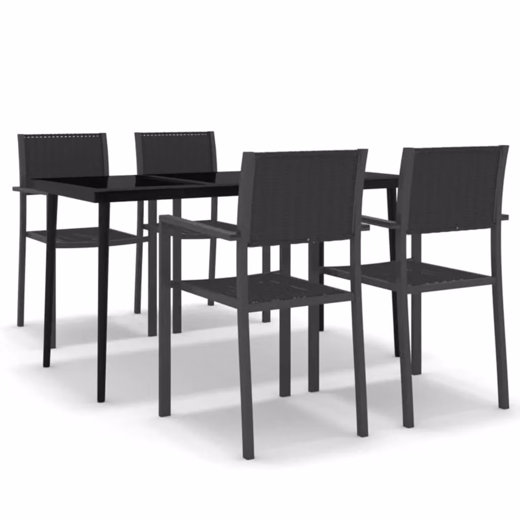 Berkfield Home 5 Piece Modern Garden Dining Set in Black – 2