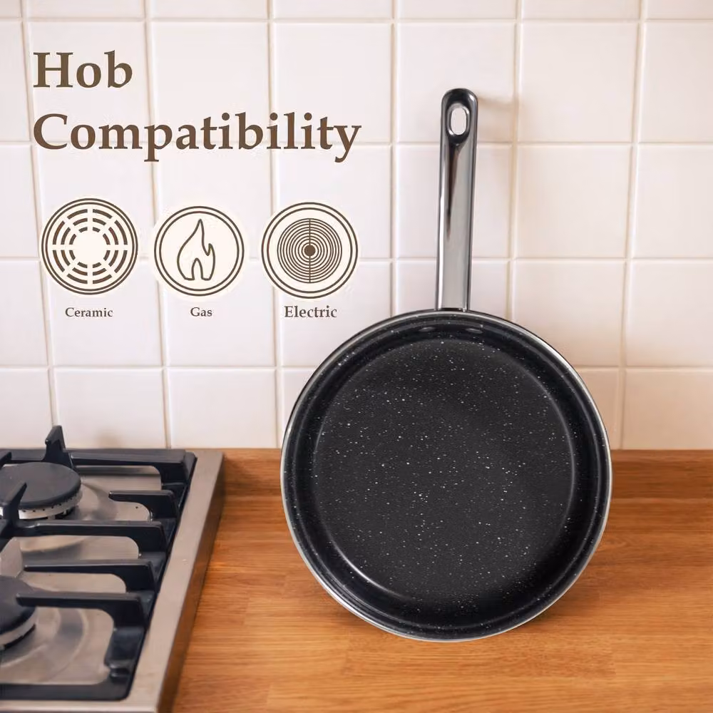 Carter & Clay 9 Piece Non-Stick Ceramic Cookware Set in Grey and Black with Saucepan, Frying Pan and Lids – 3