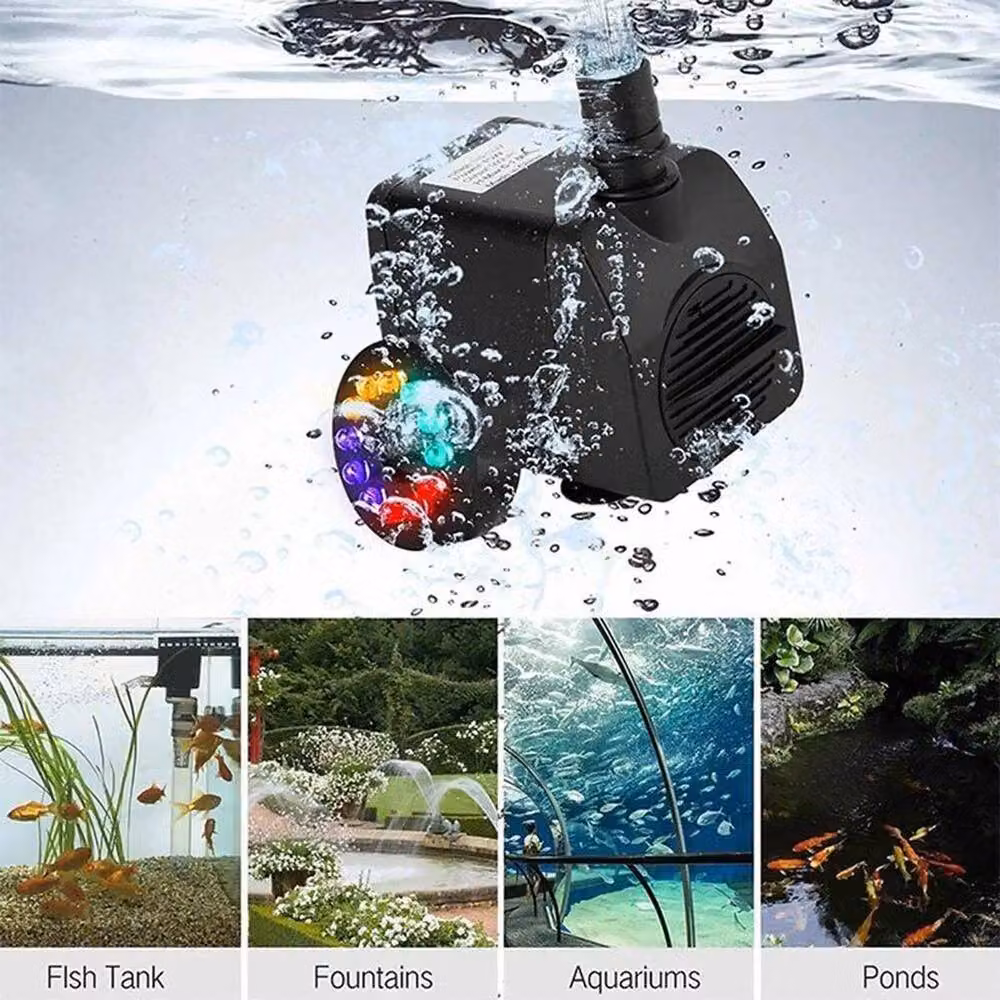 FLAVORA 800L/H LED Fountain Water Pump in Black – 5