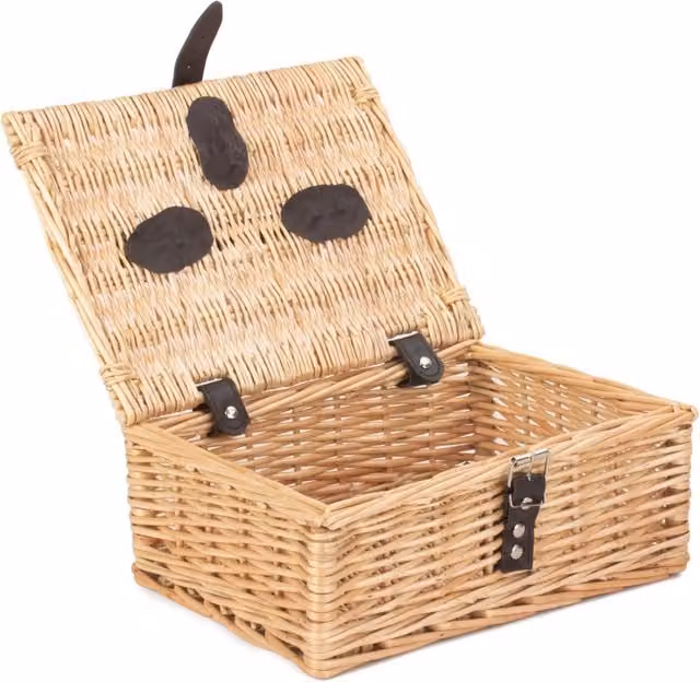 Red Wicker Picnic Hamper in Brown, W/D/H: 35 x 23 x 11 cm – 1