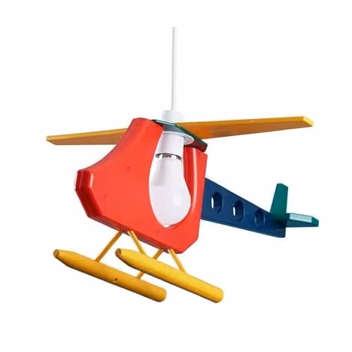 MiniSun 3D Helicopter Children's Ceiling Light Shade in Red, Yellow, Blue or Green, Width: 40 cm – 1