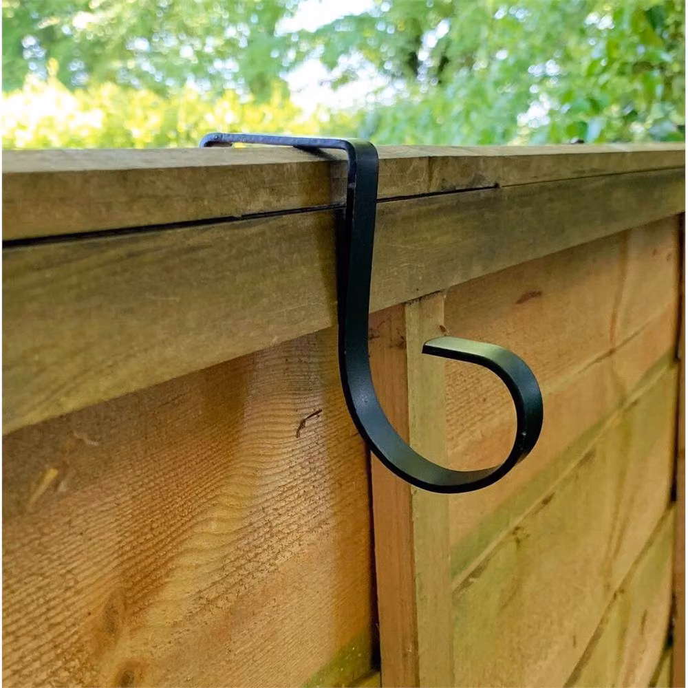 Nordara Black Steel Garden Fence Hook Bracket for Hanging Bird Feeders, Pack of 8 – 3