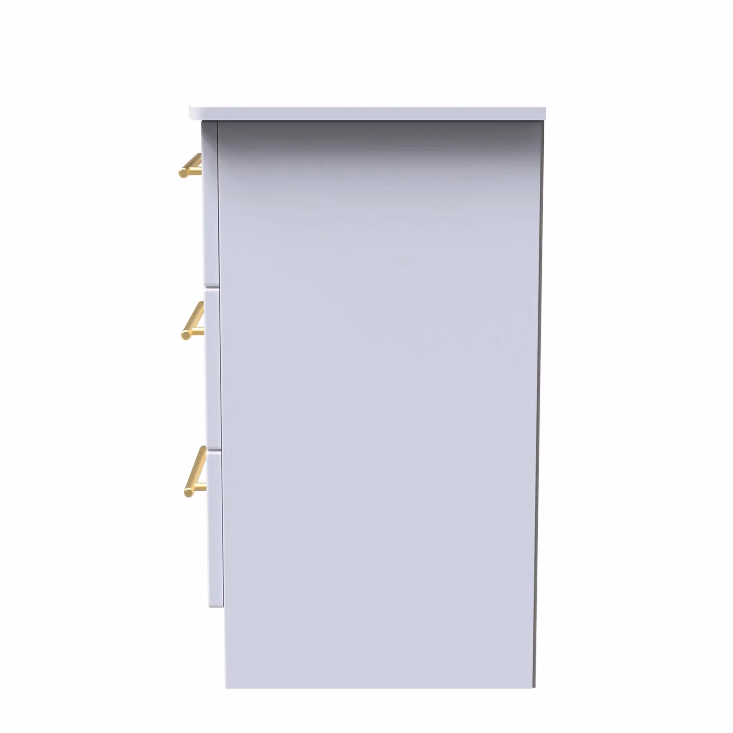 2 U Helmsley 3 Drawer Bedside Cabinet in White and Gold, Ready Assembled
