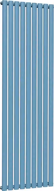 Lux Heat Oval Coloured Vertical Steel Radiator in Denim, H 180 cm x W 54 cm