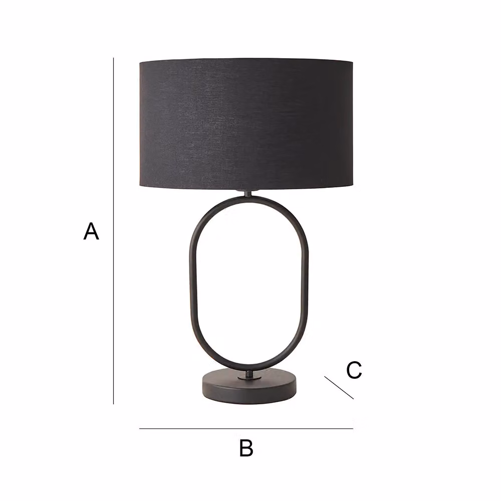 ValueLights Antonia Oval Fabric Table Lamp in Black and Green – 4