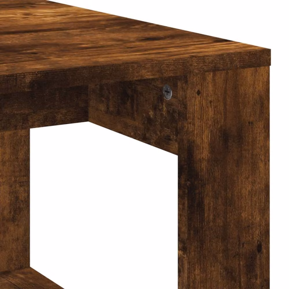 Berkfield Home Modern Rectangular Coffee Table in Smoked Oak Brown, W/D/H: 102 x 50 x 35 cm – 5