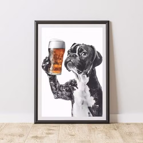 60 Second Makeover Funny Boxer Drinking Beer Paper Poster, A4