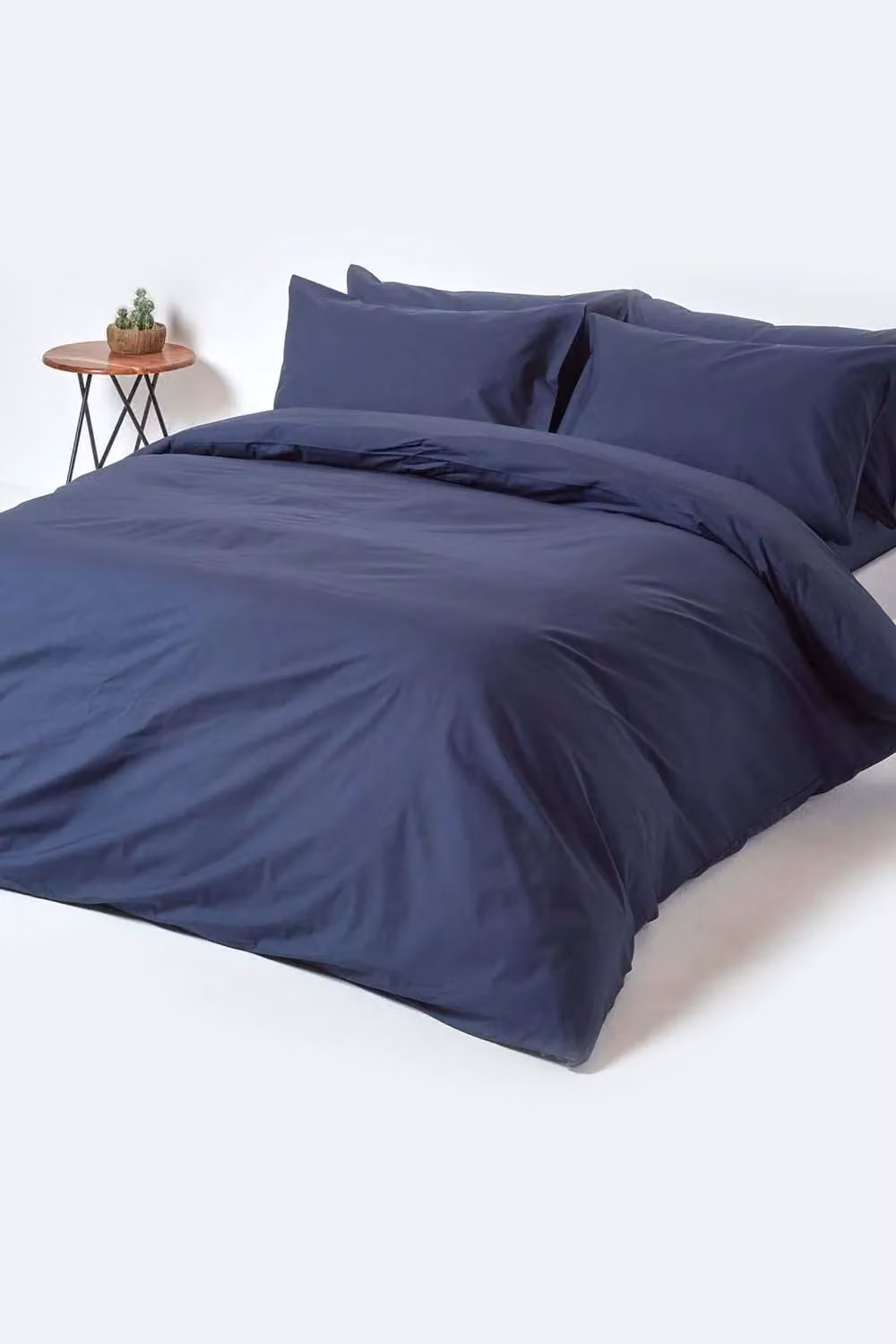 Homescapes Navy Blue Egyptian Cotton King Fitted Sheet, 200 Thread Count Percale – 3