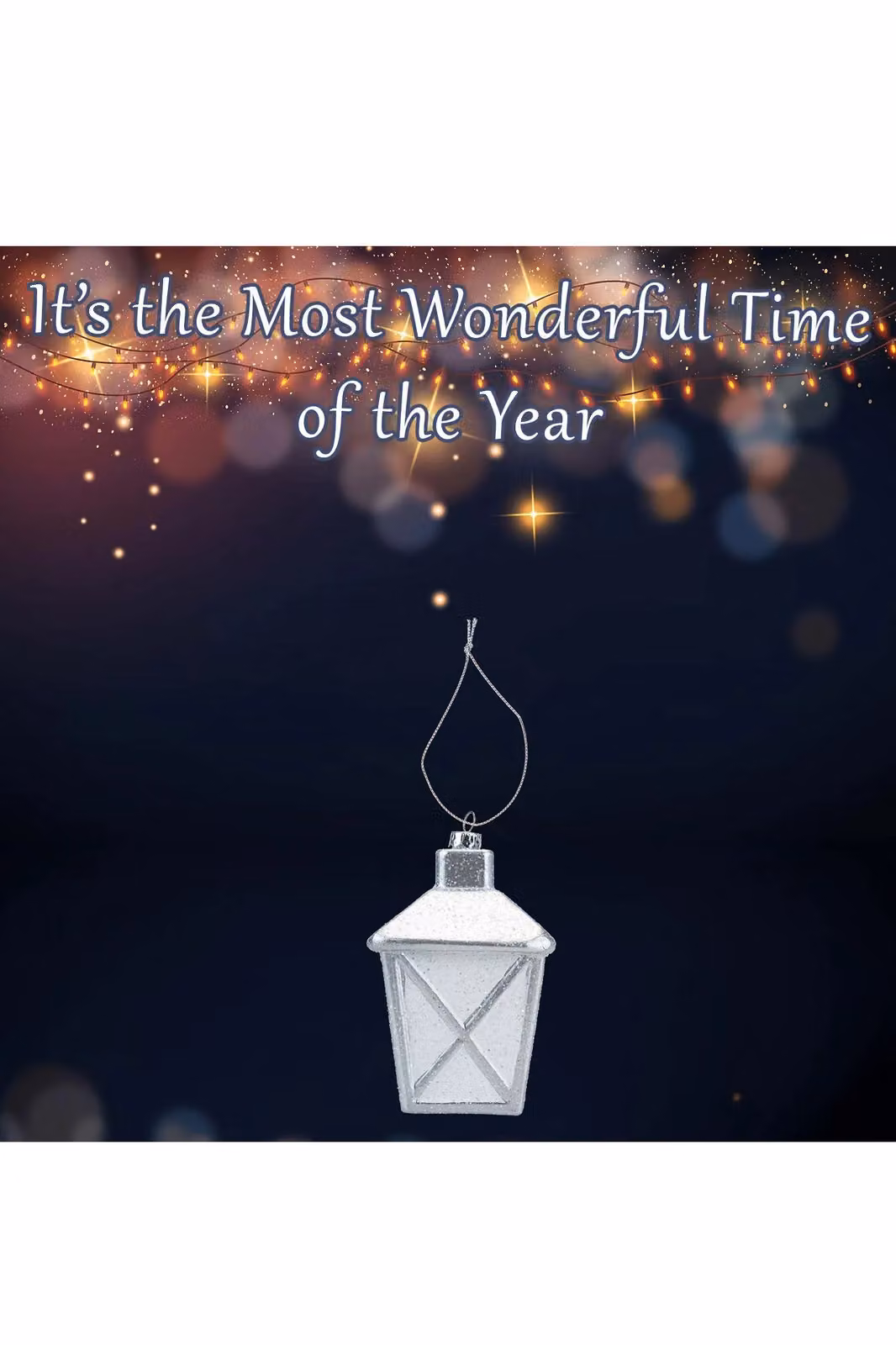 VFM e-Store White Glitter Lantern Christmas Tree Ornament, W/D/H: 12.5 x 7.5 x 7.5 cm – 2