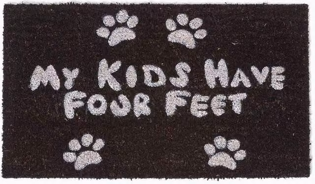 Homescapes Four Feet Paws Coir Doormat, Black and White, W: 70 cm, D: 40 cm – 5