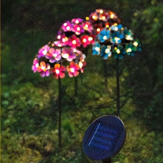 Garden Mile Solar Hydrangea Garden Stake in Multicolour