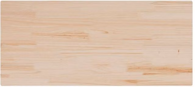 Berkfield Home Rectangular Solid Wood Pine Table Top in Light Tan Beige, W: 90 cm, D: 40 cm, H: 2.5 cm