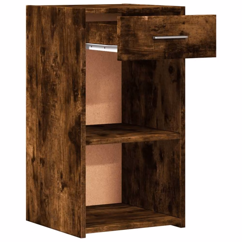 Berkfield Home Bedside Cabinet in Smoked Oak Brown, W/D/H: 35 x 34 x 65 cm – 4