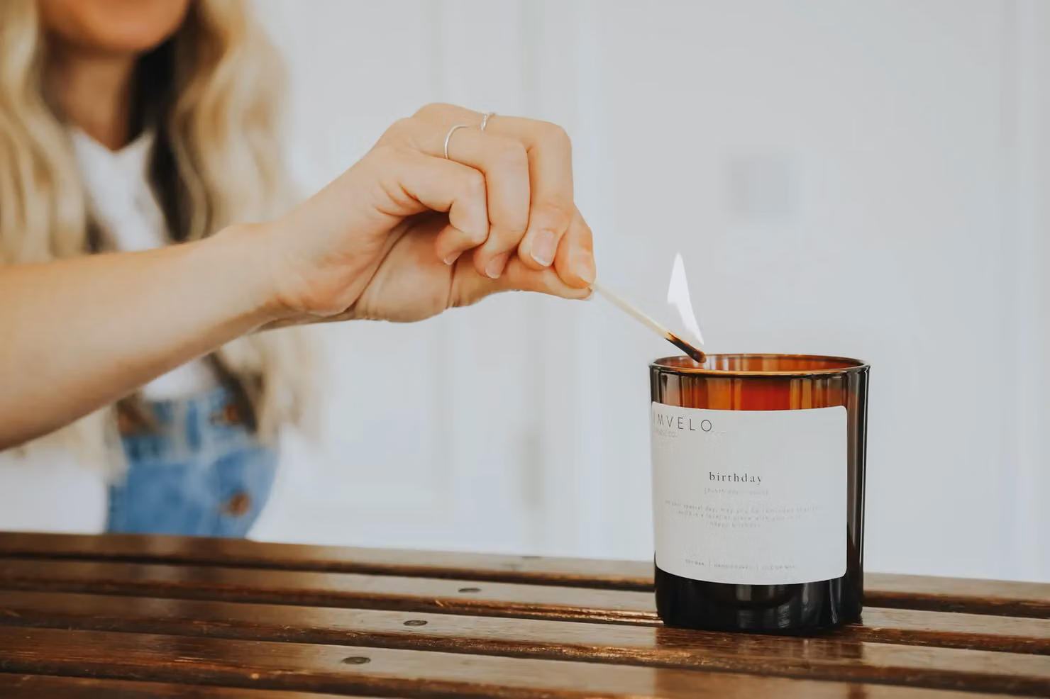 Imvelo Candle Co Definition Birthday Candle in Amber with Lime Basil and Mandarin Scent – 2