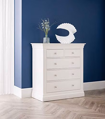 Julian Bowen Clermont 5 Drawer Chest in White – 2
