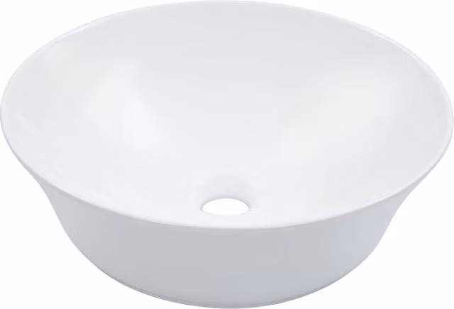 Berkfield Home White Ceramic Round Countertop Wash Basin W: 41 cm, D: 12.5 cm, H: 12.5 cm