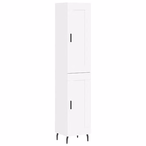 vidaXL Modern White Highboard with Hinged Doors and Internal Shelves, W/D/H: 34.5 x 34 x 180 cm – 1