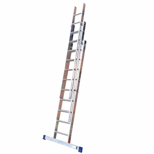 TB Davies TRADE Triple Extension Ladder in Silver, Aluminium and Steel, 2.5m to 5.5m, EN131 Professional
