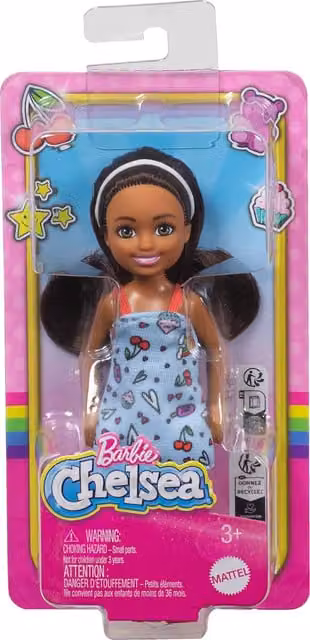 Mattel Barbie Chelsea Doll with Blue Dress and Headband