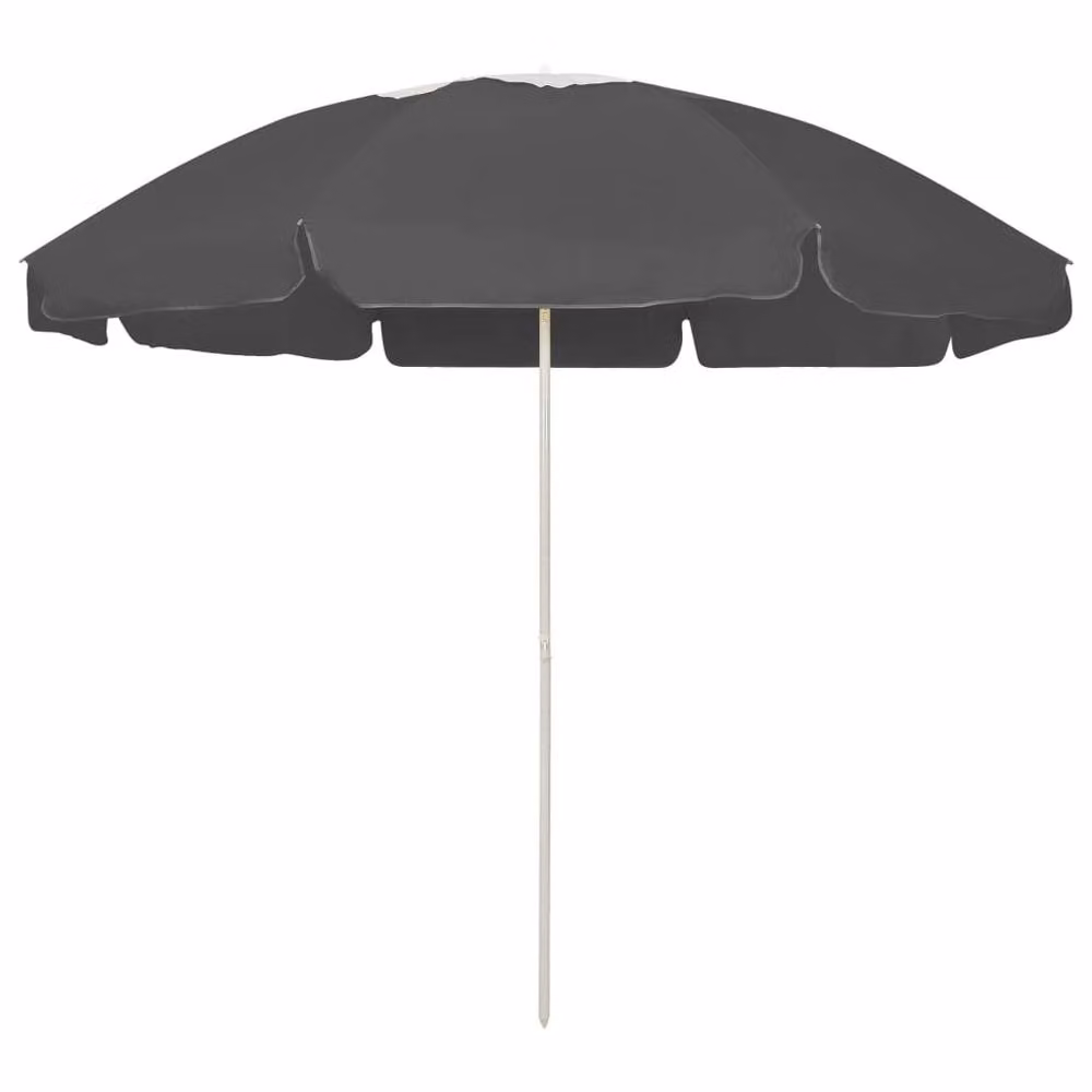 Berkfield Home Anthracite Beach Umbrella in Dark Grey, Diameter: 240 cm – 2