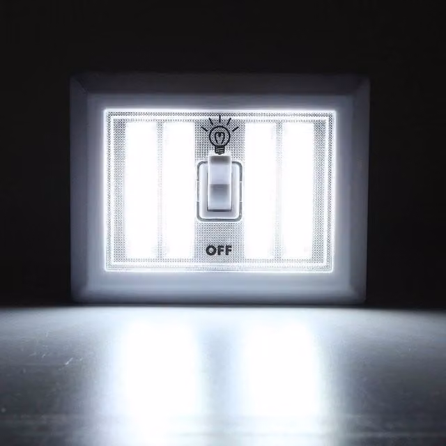 Marco Paul White LED Cordless Night Light with Rocker Switch and Self-Adhesive Mounting – 1
