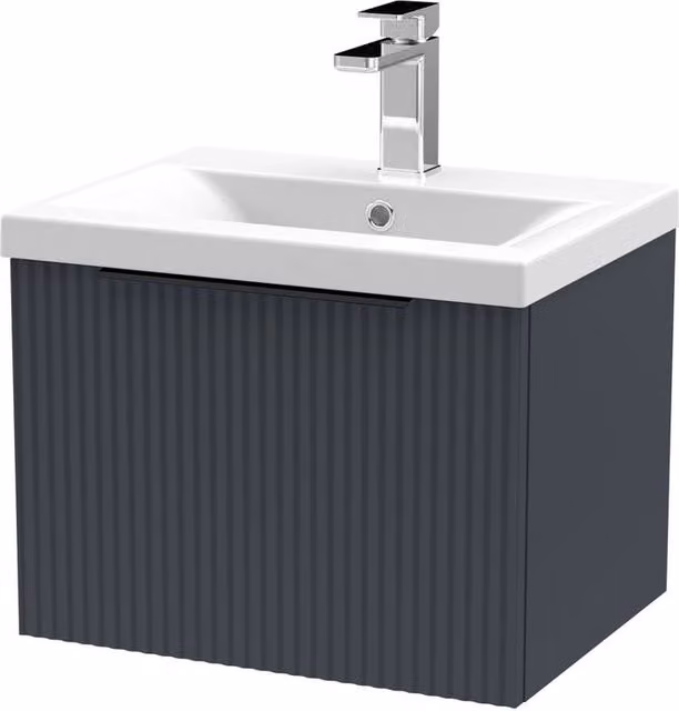 Balterley Contemporary Single Drawer Vanity Basin Unit, Dark Grey, W: 50 cm – 1