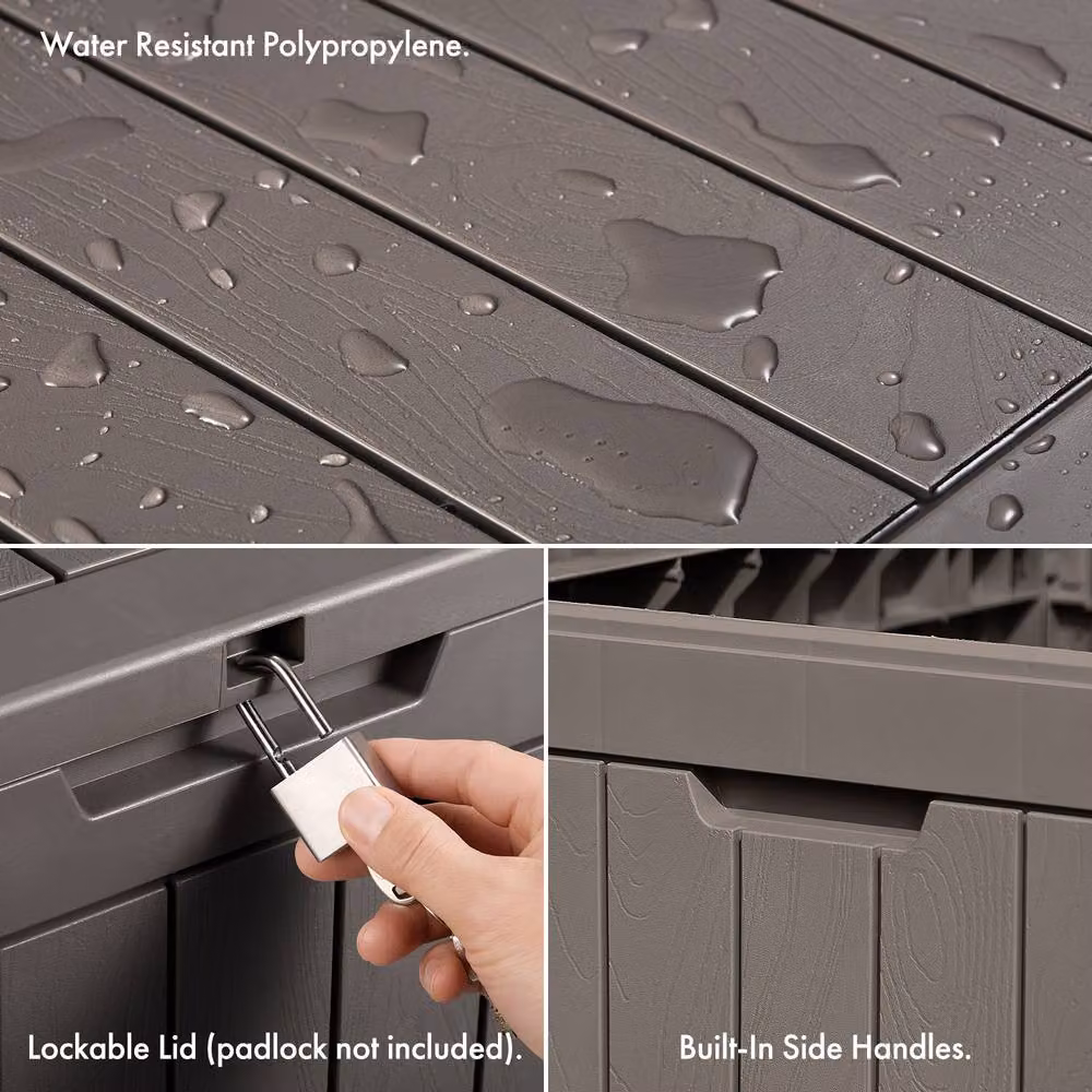 VonHaus 118L Garden Storage Box in Grey – 4