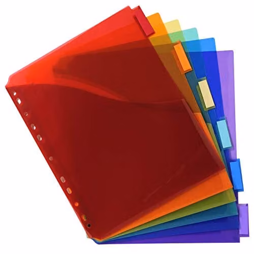 Exacompta Multicoloured Polypropylene 6 Part Document Dividers for A4+ Documents – 3