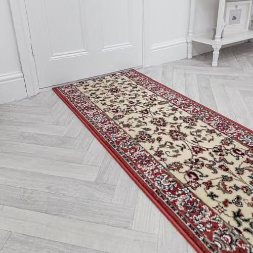 runrug Oriental Classic Hallway Runner Rug in Beige and Multicolour, W/D: 80 x 330 cm