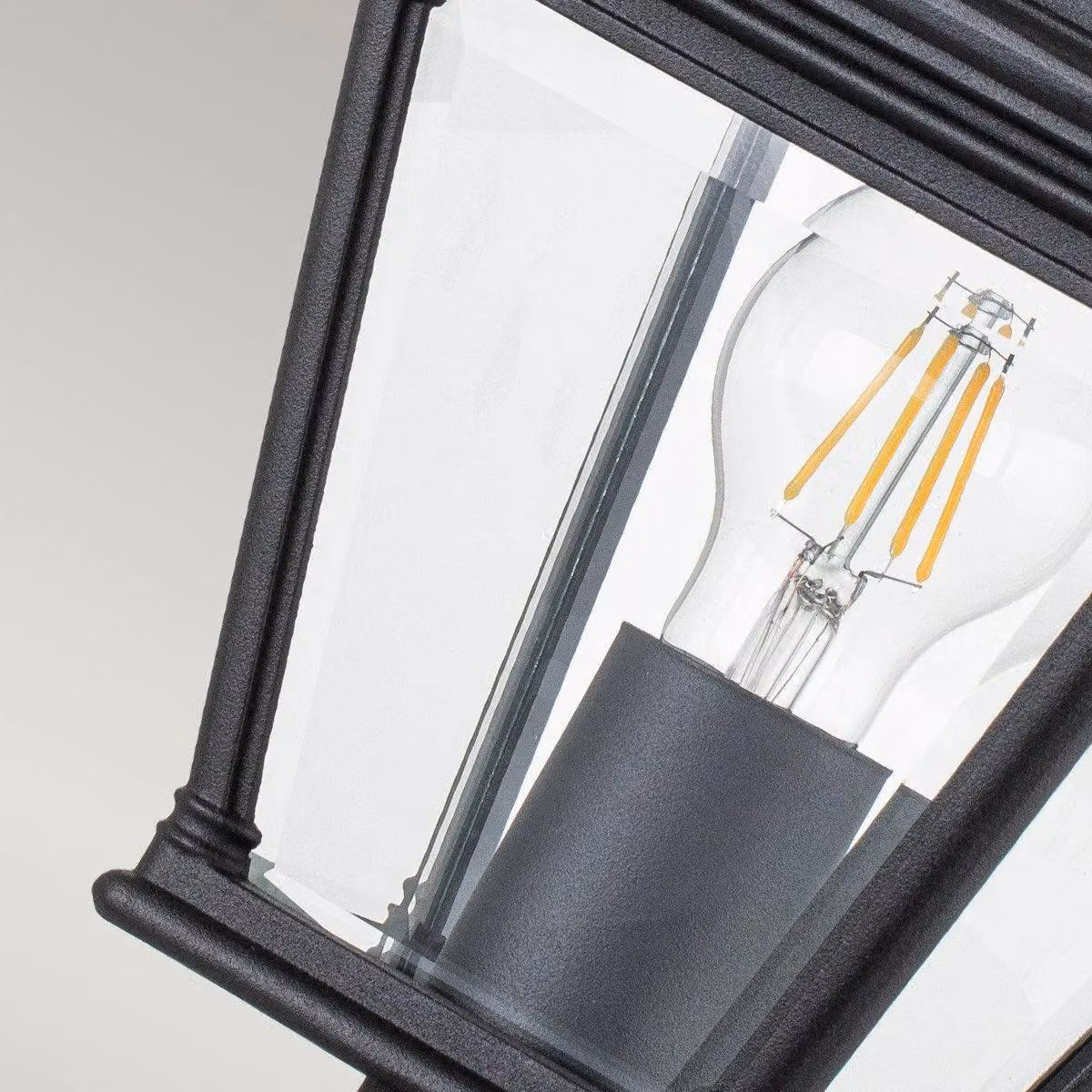 Netlighting Bayview Black Outdoor Pedestal Lantern with Glass and Aluminium, IP44 – 3