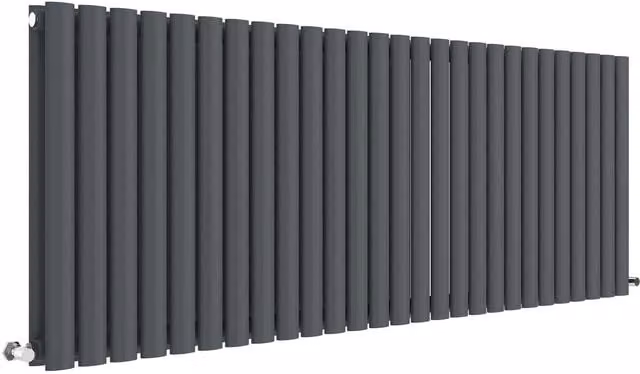 Balterley Embrace Horizontal Double Panel Radiator, Anthracite Grey, W: 157.2 cm, H: 60 cm
