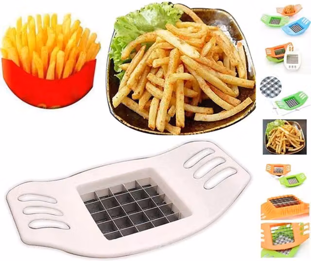 KDMK White Plastic French Fry Potato Chipper and Vegetable Slicer