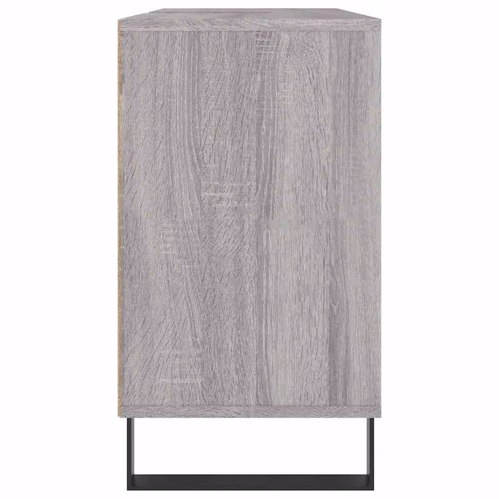 Berkfield Home Grey Sonoma Modern Freestanding Bathroom Cabinet with Hinged Doors and Internal Shelves W/D/H: 80 x 33 x 60 cm – 3