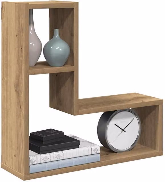 Berkfield Home Artisan Oak Wall Cube Shelves, 2 Pack, Brown, W/D/H: 50 x 15 x 50 cm – 1