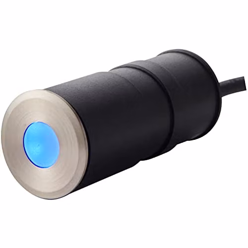 Loops Recessed Blue LED Decking Guide Light in Silver Aluminium and Plastic, IP67 Rated – 2
