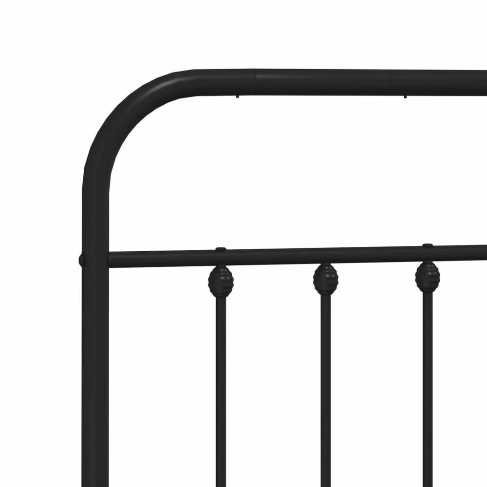 Berkfield Home Metal Bed Frame with Headboard in Black, W/D/H: 140 x 190 cm – 3