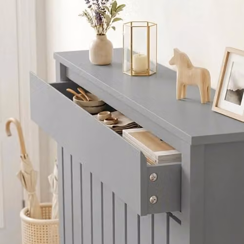HOMCOM Radiator Cover with Drawer in Grey, W/D/H: 88.5 x 19 x 93 cm – 3