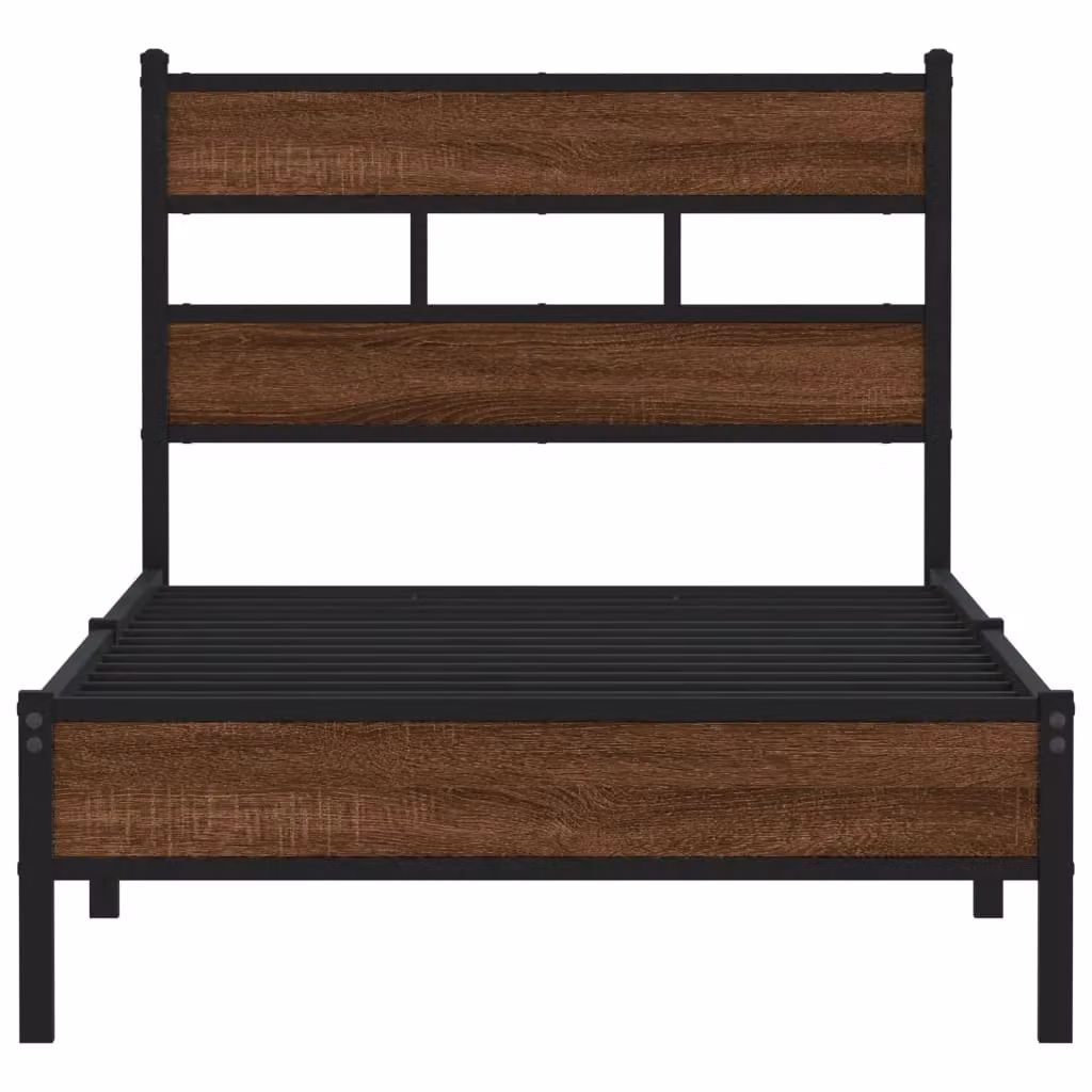Berkfield Home Classic Bed Frame in Brown Oak, W: 80 cm, L: 200 cm – 3